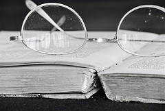 Open book with Glasses